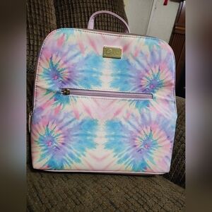 Luv Betsey Johnson Backpack Lillie Rainbow Pastel Tie Dye 11x11x4 Clean